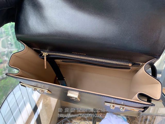 DELVAUX女包 比利時品牌 Tempete手袋 柔軟牛皮 德爾沃女手提包 中號手拎包 Delvaux單肩斜挎包 TP0028黑金扣  fcs1235